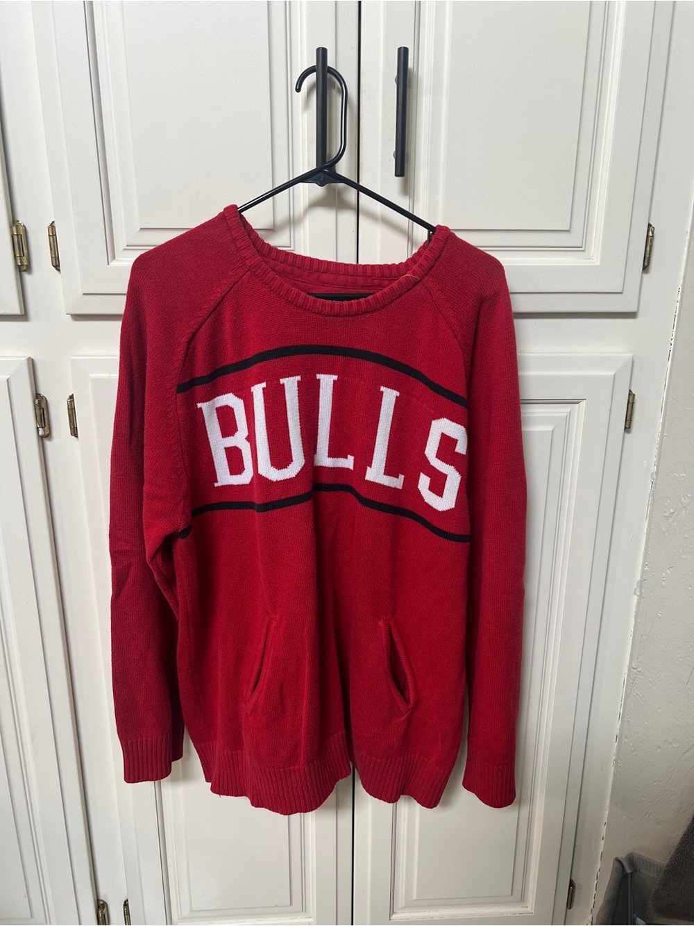 NBA Red Bulls Crewneck Sweater with White Lettering